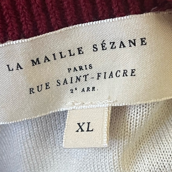 Sezane Red Ecru Emmanuelle Midi Dress in Twine Cherry XL - Picture 8 of 10